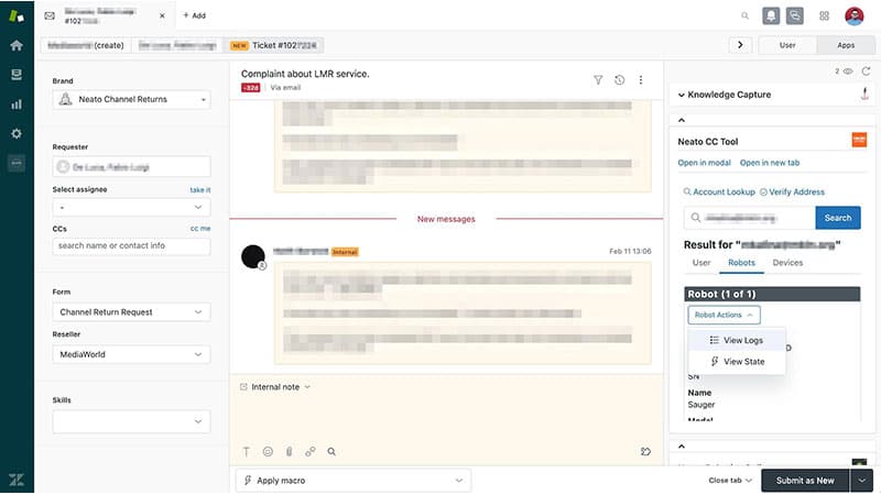 Neato Robotics: Robot support integration